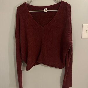 Me to We Burgundy V-Neck Sweater